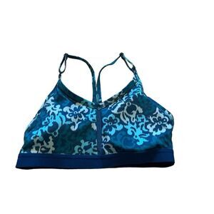 Nike Women's Training Indy Sports Bra Blue/teal Flowers DZ3092-367 L Large NWT